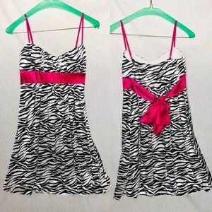 Fit & Flare Black & White Zebra Print Dress